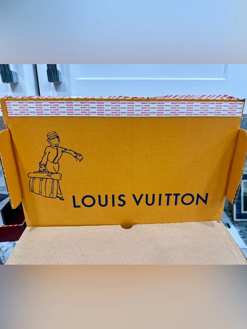 Extra Large Louis Vuitton Shipping Gift Box with Envelope & Ribbon